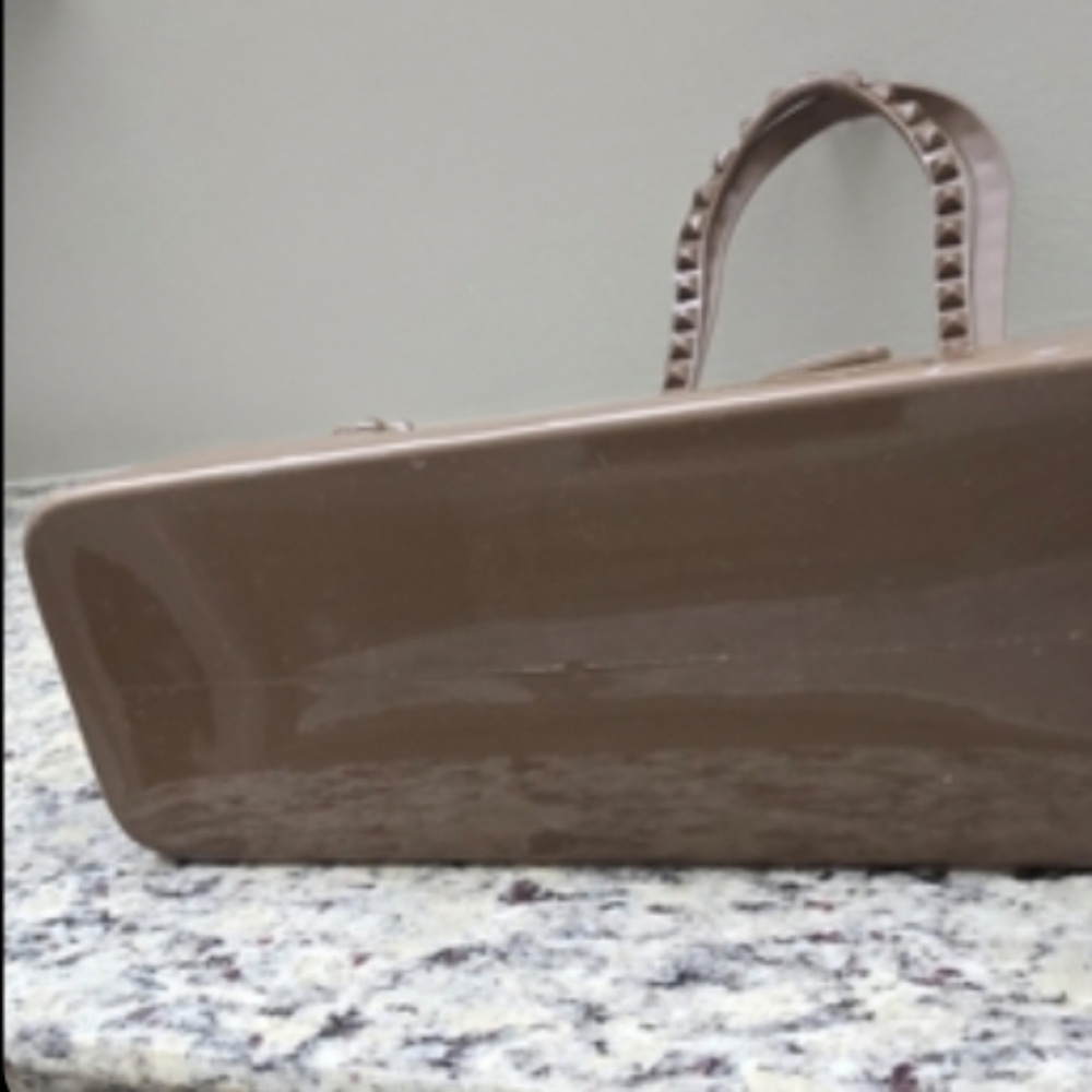 Carmen Sol Angelica Large Brown Tote Jelly Studded PVC Tote Bag. - Picture 15 of 16